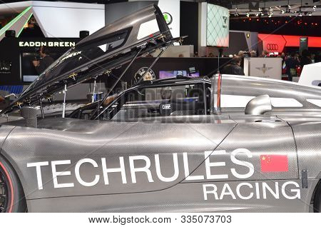 Geneva, Switzerland, March 06-2018: Techrules Ren Rs At Gims