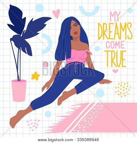 Scandic Girl Vector Illustration. Young Woman Character In Scandinavian Style.