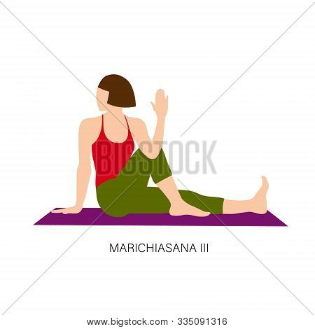 Woman In Marichiasana Iii Or Twisting Pose.