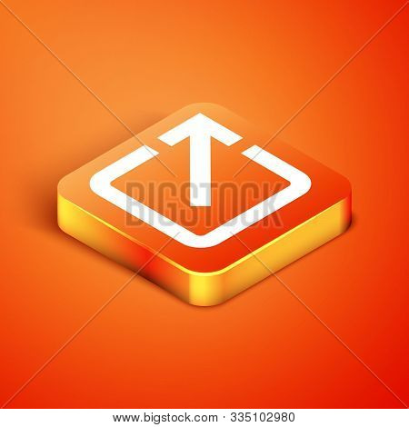 Isometric Open In New Window Icon Isolated On Orange Background. Open Another Tab Button Sign. Brows