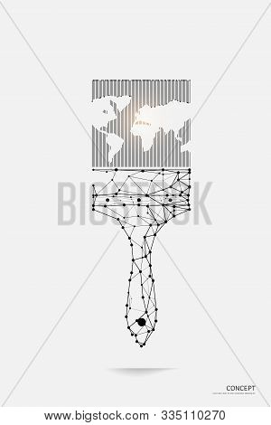 The Particles, Geometric Art, Line And Dot Of Painting Brush.
Abstract Vector Illustration. Graphic 