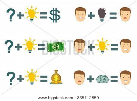 Money Making Formula. Vector Flat Design Illustration.