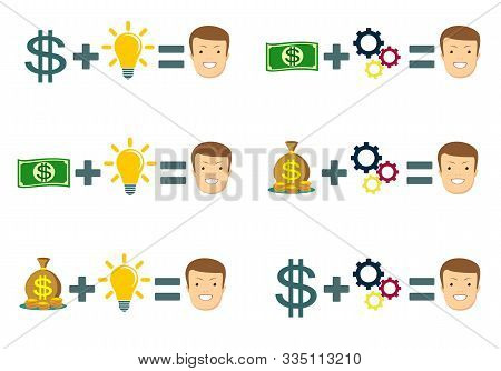 Money Making Formula. Vector Flat Design Illustration.
