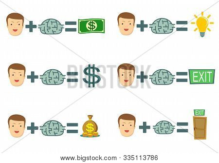 Money Making Formula. Vector Flat Design Illustration.