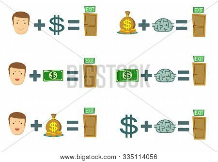 Money Making Formula. Vector Flat Design Illustration.