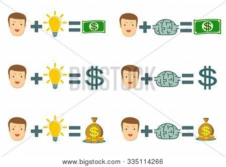 Money Making Formula. Vector Flat Design Illustration.