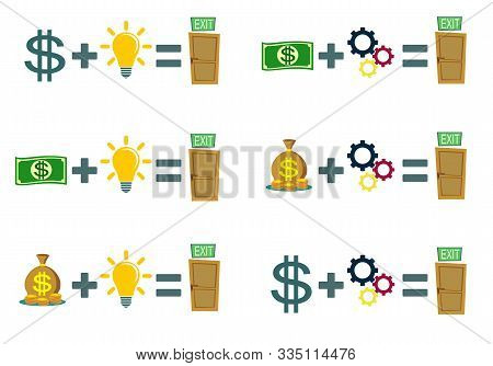 Money Making Formula. Vector Flat Design Illustration.
