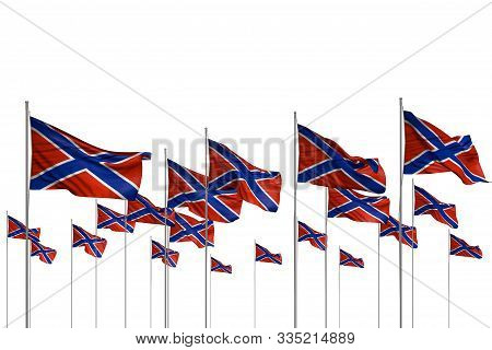 Nice Feast Flag 3d Illustration
 - Many Novorossia Flags In A Row Isolated On White With Empty Space