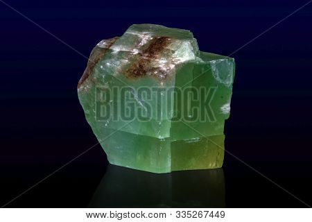 Green Calcite Or Emerald Calcite On Dark Background,macro Shot