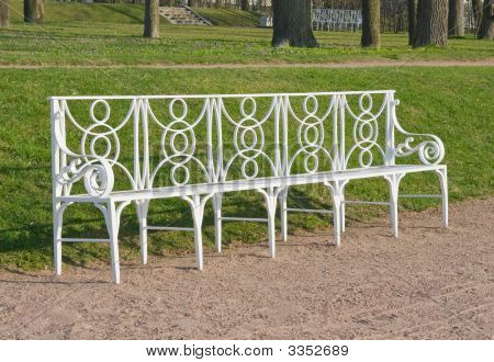 White Garden Bench