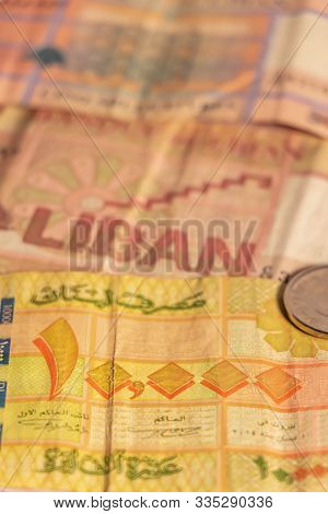 A Composition Of Lebanese Lira Ll. Lebanese Pound Lbp Banknotes And Coins Providing Great Options To