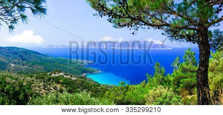 Amazing idyllic nature of beautiful Samos island,  Greece