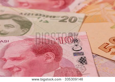 A Composition Of Turkish Lira Tl. Try Banknotes Providing Great Options To Be Used For Illustrating 
