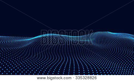 Vector Futuristic Wave. Digital Technology. Big Data.