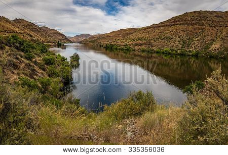 A View Of The Snake River At The Stateline Of Idaho And Oregon In Hells Canyon.