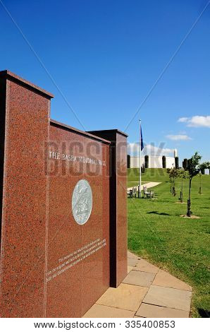 Alrewas, Uk - May 21, 2014 - The Basra Memorial Wall, National Memorial Arboretum, Alrewas, Stafford