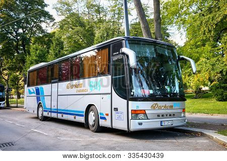 Vienna, Austria - September 20, 2019: Touristic Coach Bus Setra S315gt-hd In The City Street.
