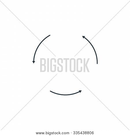 Three Circle Round Arrows For Infographics. Stock Vector Illustration Isolated On White Background.