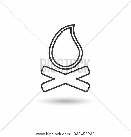 Camp Fire Icon. Stock Vector Illustration Isolated On White Background.