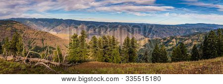 A View Into Idaho From Hells Canyon Overlook In Oregon.