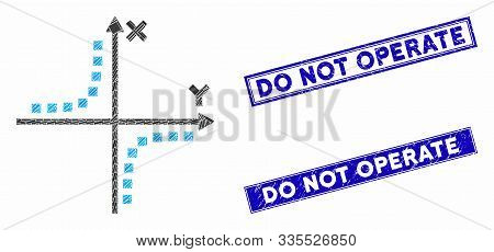 Mosaic Hyperbola Plot Icon And Rectangular Seal Stamps. Flat Vector Hyperbola Plot Mosaic Icon Of Ra