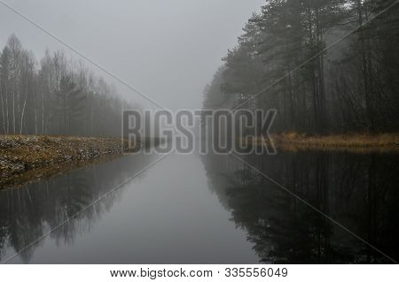 Channel Near Nykroppa In Varmland Sweden November 2019
