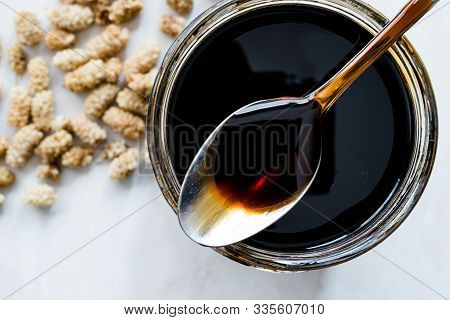 Turkish Mulberry Confiture Molasses Pekmez And Mulberries.
