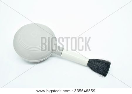 Camera Blower For Cleaning Dust Arranging On White Background