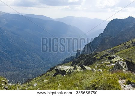 Landscape From Hiking Trail From Kupen Peaks To Orlovets Peak, Rila Mountain, Bulgaria
