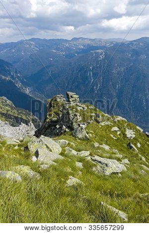 Landscape From Hiking Trail From Kupen Peaks To Orlovets Peak, Rila Mountain, Bulgaria