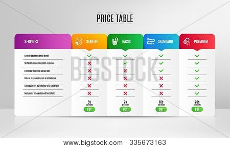 Seo Gear, Face Accepted And Journey Path Icons Simple Set. Pricing Table, Price List. Capsule Pill S
