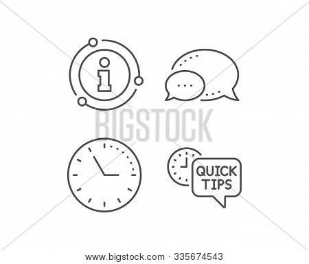 Quick Tips Line Icon. Chat Bubble, Info Sign Elements. Helpful Tricks Sign. Tutorials Symbol. Linear