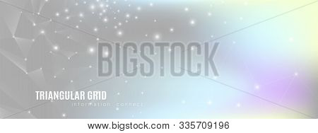 Technology Graphic. Cosmic Big Data Background. Triangles Pattern. Magic Futuristic Architecture. Te