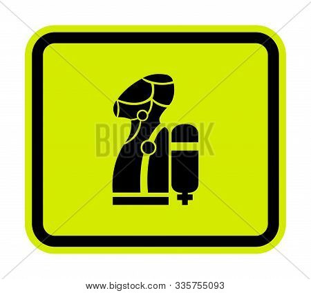 Wear Scba (self Contained Breathing Apparatus) Symbol Isolate On White Background,vector Illustratio