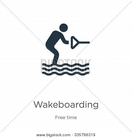 Wakeboarding Icon Vector. Trendy Flat Wakeboarding Icon From Free Time Collection Isolated On White 
