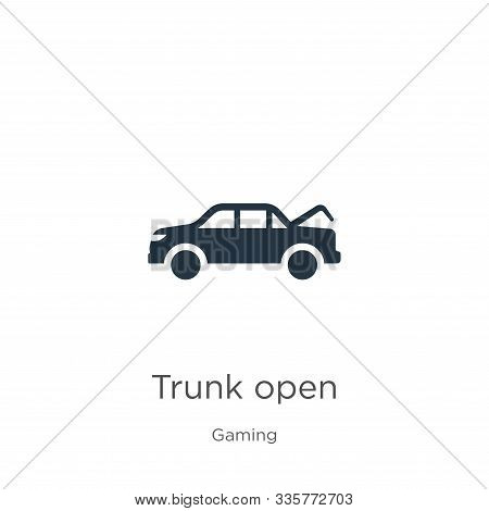 Trunk Open Icon Vector. Trendy Flat Trunk Open Icon From Gaming Collection Isolated On White Backgro