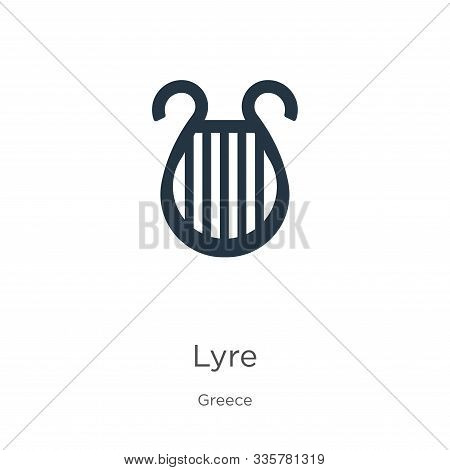 Lyre Icon Vector. Trendy Flat Lyre Icon From Greece Collection Isolated On White Background. Vector 