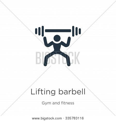 Lifting Barbell Icon Vector. Trendy Flat Lifting Barbell Icon From Gym And Fitness Collection Isolat