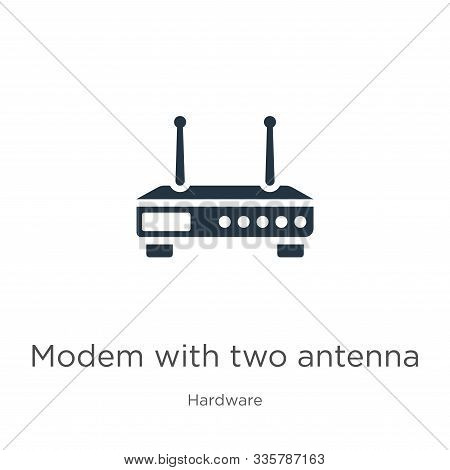 Modem With Two Antenna Icon Vector. Trendy Flat Modem With Two Antenna Icon From Hardware Collection