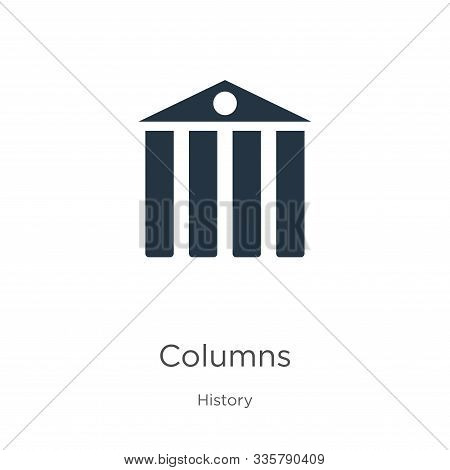 Columns Icon Vector. Trendy Flat Columns Icon From History Collection Isolated On White Background. 