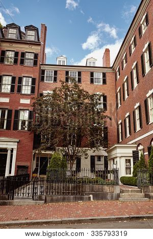 Boston, Massachusetts - October 3rd, 2019:  Exterior Of Nichols House Museum In The Historic Beacon 