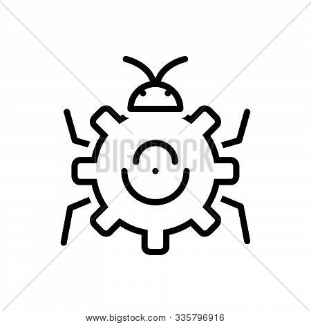 Black Line Icon For Bug-fixing Bug Fixing Technology Virus Software
