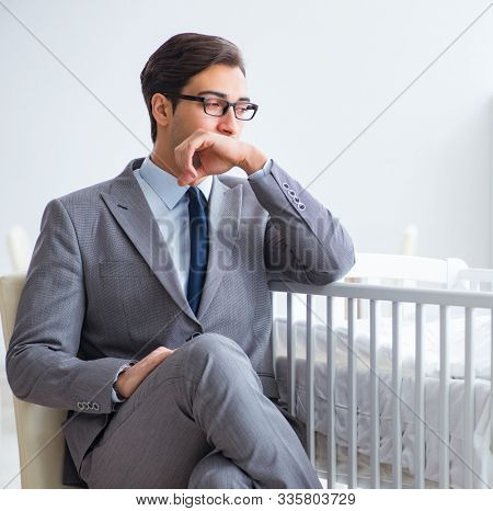 The young businessman trying to work from home caring after newb