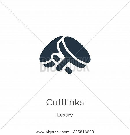 Cufflinks Icon Vector. Trendy Flat Cufflinks Icon From Luxury Collection Isolated On White Backgroun