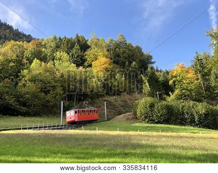 Cogwheel Railway Alpnachstad-pilatus Kulm (the Steepest Cogwheel Railway In The World) Or Zahnradbah