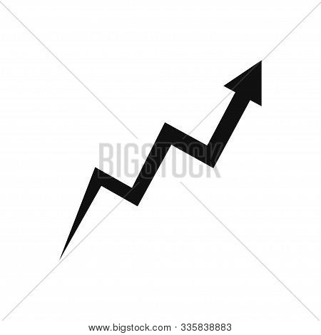 Arrow Icon. Black Vector Arrow Up. Growth Chart. Isolated Vector Arrow Up Un White Background. Eps 1