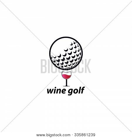 Golf Wine Logo Concept Illustrations Simple Modern