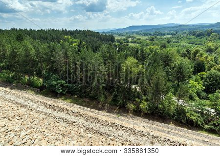 Koprinka Reservoir, Bulgaria - August 5, 2018: Landscape From Dam Of Koprinka Reservoir, Stara Zagor