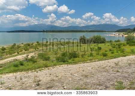 Koprinka Reservoir, Bulgaria - August 5, 2018: Landscape From Dam Of Koprinka Reservoir, Stara Zagor