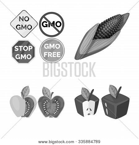 Vector Design Of Transgenic And Organic Symbol. Set Of Transgenic And Synthetic Stock Vector Illustr
